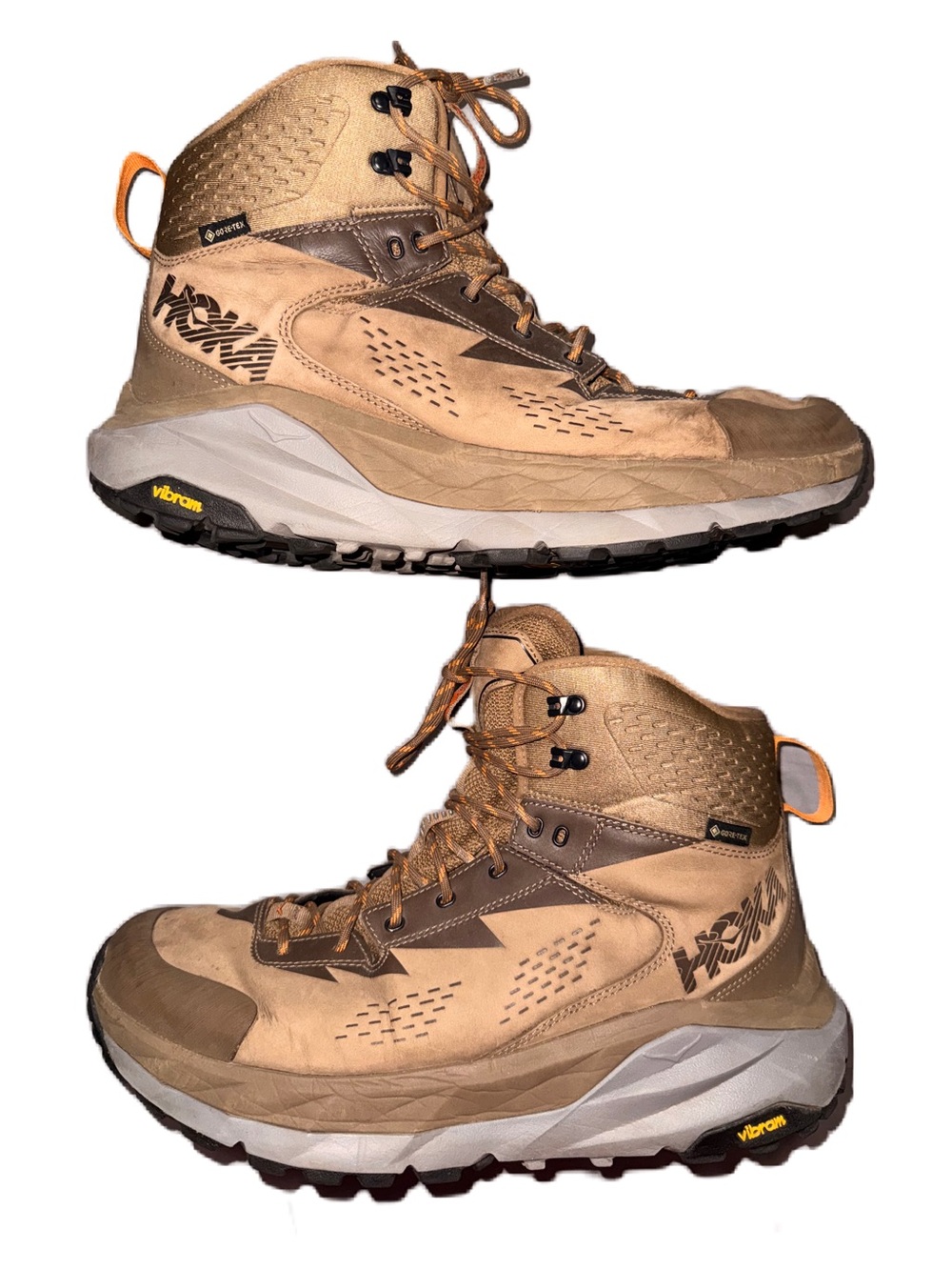 HOKA Kaha GTX Brown Tan Hiking Boots Gore-Tex Vibram Lightweight Support Size 12 - Picture 3 of 11